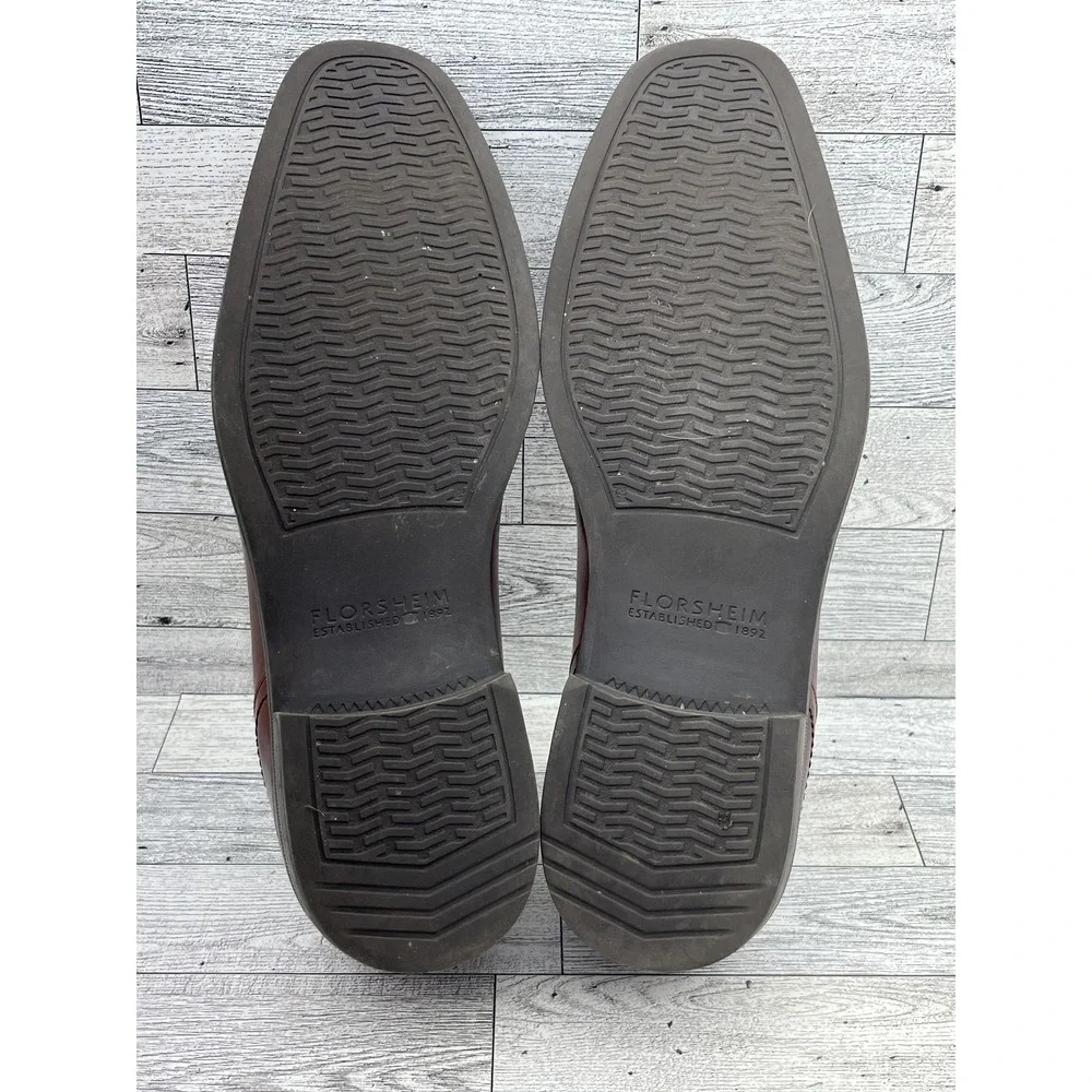 Florsheim Shoes Mens Size 10D Leather Memory Foam Slip On Square Toe Comfort Dre